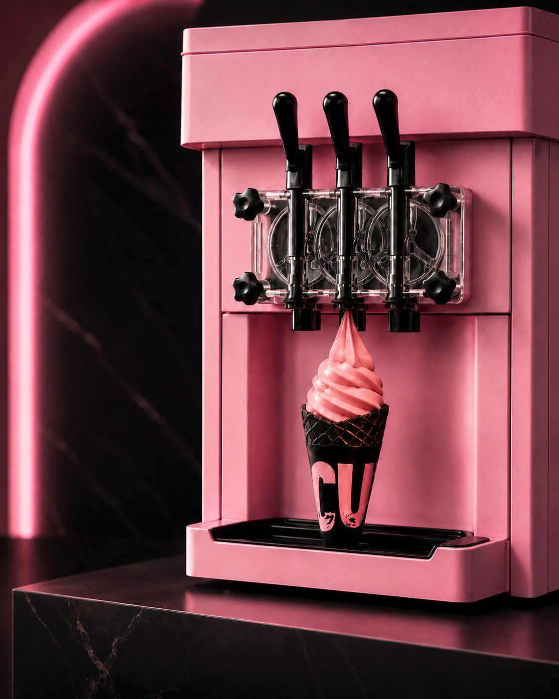 Pink craft soft serve