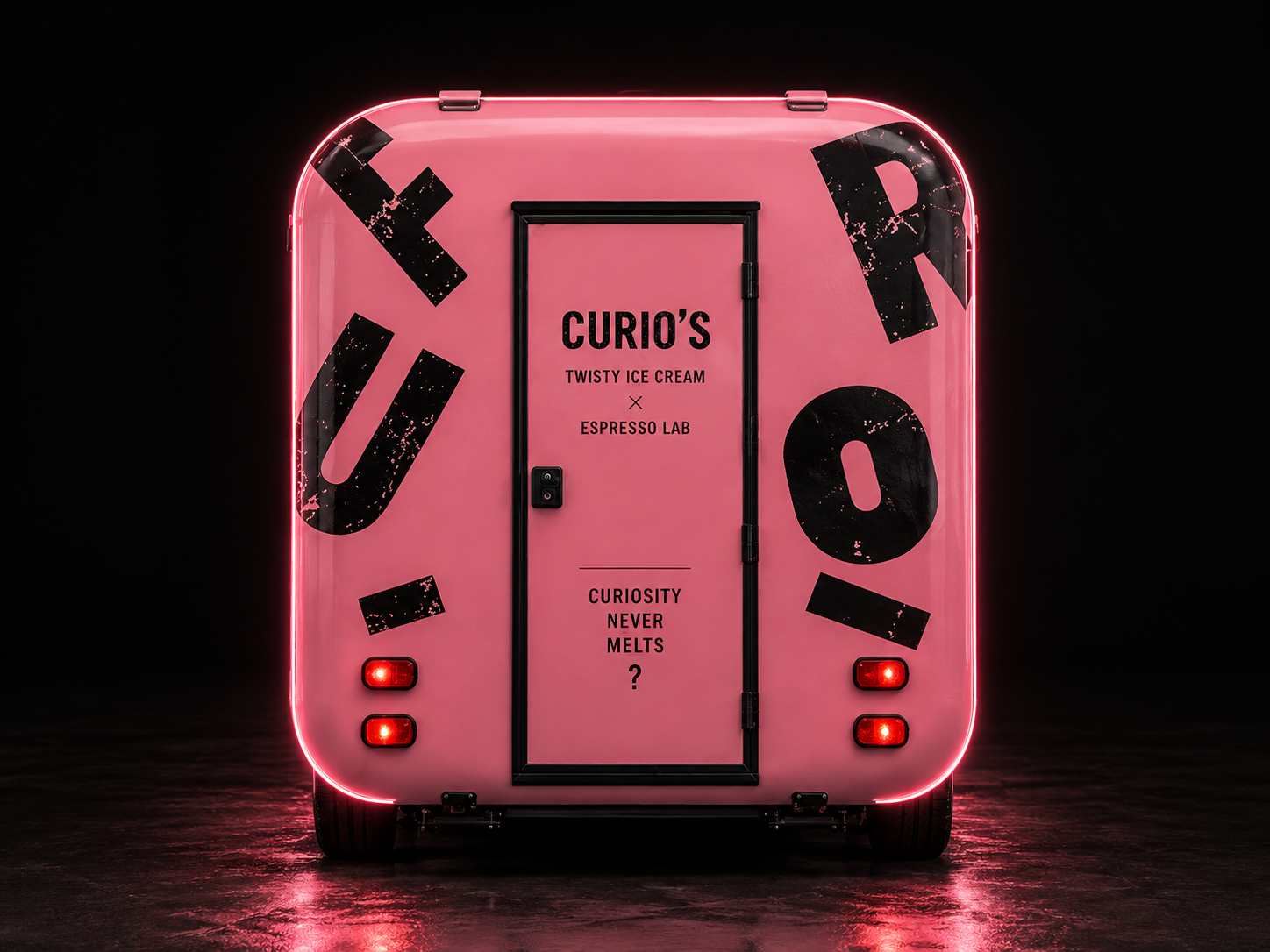Rear view of the CURIOS trailer
